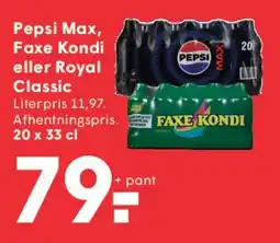 SPAR Pepsi Max, Faxe Kondi eller Royal Classic (20 x 33 cl) tilbud