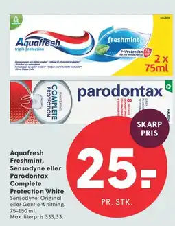 SPAR Aquafresh / Freshmint / Sensodyne / Parodontax tilbud
