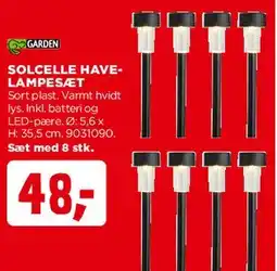 jem & fix Solcelle havelampesæt (pindlamper) tilbud