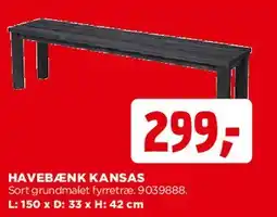jem & fix Havebænk Kansas tilbud