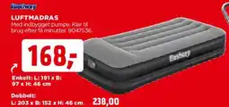 jem & fix Luftmadras (grå) med indbygget pumpe tilbud