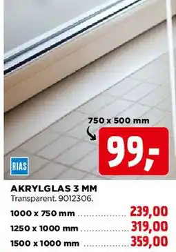 jem & fix Akrylglas 3 mm tilbud