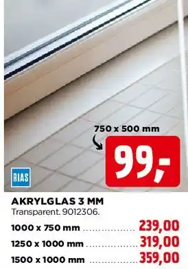 jem & fix Akrylglas 3 mm tilbud