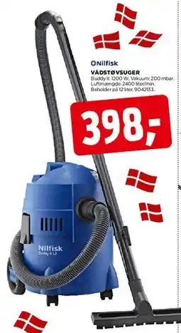 jem & fix Nilfisk VÅDSTØVSUGER (Buddy II) tilbud