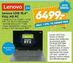 Bilka Lenovo 15,6 Full HD PC (GeForce RTX) tilbud