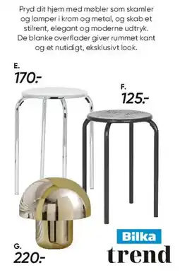 Bilka Skammel / lampe (krom/metal) tilbud