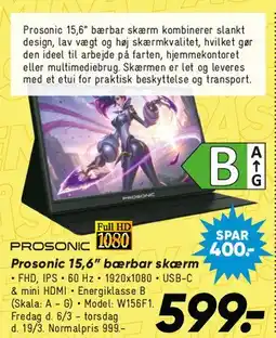 Bilka Prosonic 15,6 bærbar skærm (1080p) tilbud