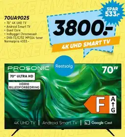 Bilka Prosonic 70 UHD Smart TV (70UA9025) tilbud