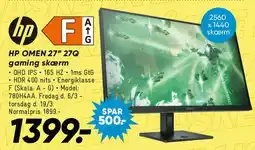 Bilka HP OMEN 27'' gaming skærm tilbud