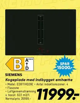 Bilka Siemens kogeplade med indbygget emhætte tilbud