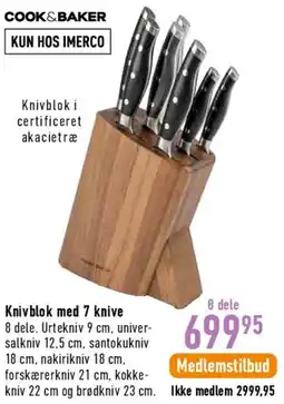 Imerco Knivblok med 7 knive tilbud