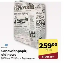 Dagrofa Food Service Sandwichpapir, old news tilbud