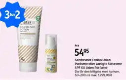 Matas Selvbruner lotion uden parfume eller ansigts solcreme spf 50 uden parfume tilbud
