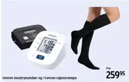 Matas Omron blodtryksmåler og traveno rejsestrømpe tilbud