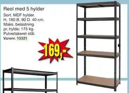 Harald Nyborg Reol med 5 hylder tilbud