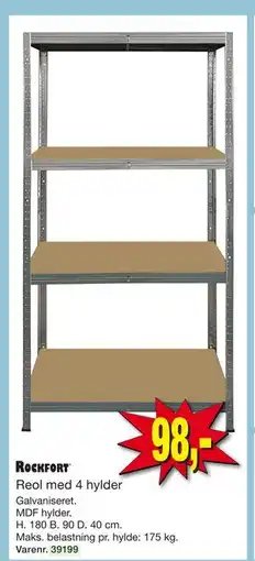 Harald Nyborg Reol med 4 hylder tilbud