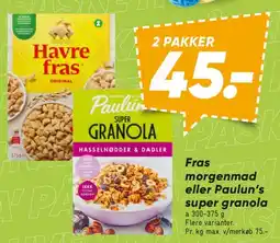 Bilka Havre Fras / Paulún's Super Granola tilbud