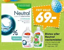 Bilka Neutral / Biotex vaskemidler (flerpakke) tilbud