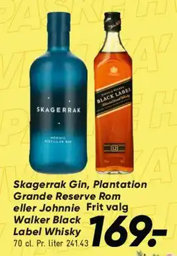 Bilka Skagerrak Gin / Plantation Grande Reserve Rom / Johnnie Walker Black Label tilbud
