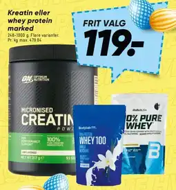 Bilka Micronised Creatine / Whey protein tilbud