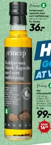 Bilka Princip Koldpresset Dansk Rapsolie med sort trøffelsmag tilbud