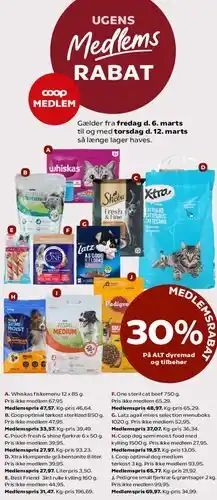 Kvickly Medlemsrabat 30% på ALT dyremad og tilbehør tilbud