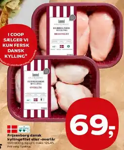 Kvickly Frijsenborg dansk kyllingefilet eller overlår tilbud