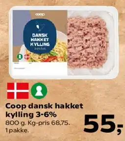 Kvickly Coop dansk hakket kylling 3-6% tilbud