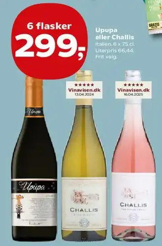 Kvickly Upupa eller Challis (6 flasker) tilbud