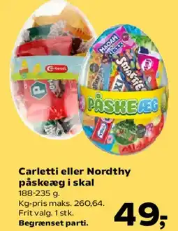 Kvickly Carletti eller Nordthy påskeæg i skal tilbud