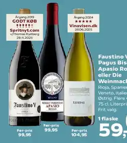 Kvickly Faustino V / Pagus Bisano / Apasio Rosso / Die Weinmacher tilbud