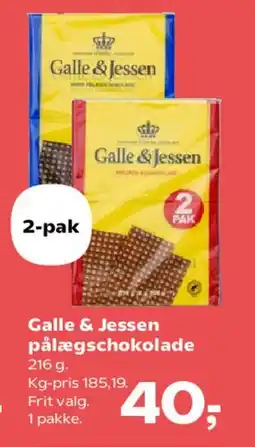 Kvickly Galle & Jessen pålægschokolade (2-pak) tilbud