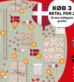 Kvickly Indpakning, kort, flag og gavepapir tilbud