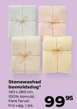 Kvickly Stonewashed bomuldsdug tilbud