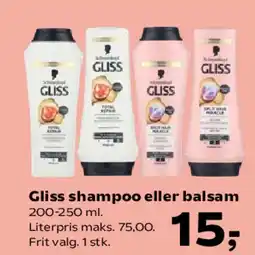 Kvickly Gliss shampoo eller balsam tilbud