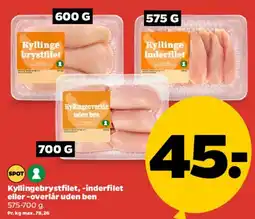 Netto Kyllingebrystfilet / inderfilet / overlår uden ben tilbud