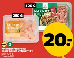 Netto Kyllingestrimler eller hakket kylling tilbud