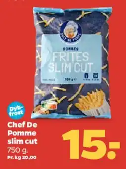 Netto Chef De Pomme fries (slim cut) tilbud