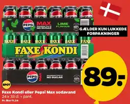Netto Faxe Kondi eller Pepsi Max (pack) tilbud
