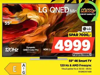 LG 55" 4K Smart TV 120 55QNED87A6B