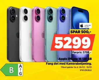 Power Apple iPhone 16 128 GB IP16128GBLK tilbud