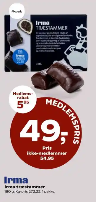 Kvickly Irma træstammer tilbud