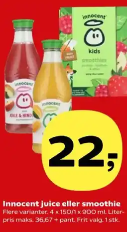 Kvickly Innocent juice eller smoothie tilbud