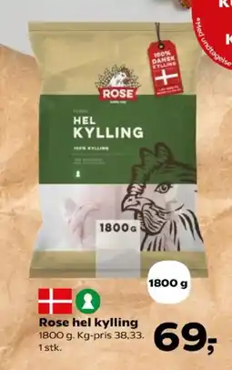 Kvickly Rose hel kylling tilbud
