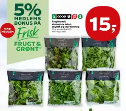 Kvickly Änglamark økologisk salat, skyllet og klar til brug tilbud