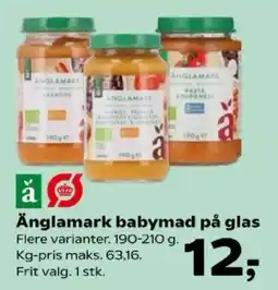 Kvickly Änglamark babymad på glas tilbud