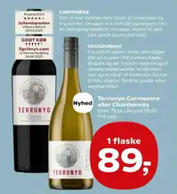 Kvickly Terrunyo Carmenere Nyhed eller Chardonnay tilbud