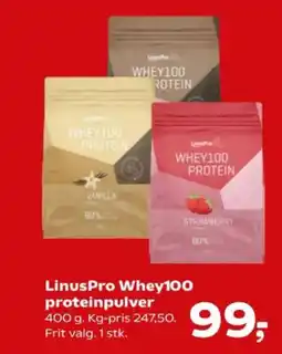 Kvickly LinusPro Whey100 proteinpulver tilbud