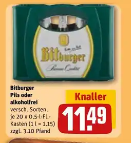 REWE DE BITBURGER Pils oder alkoholfrei tilbud