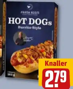 REWE DE FRANK ROSIN Hot dogs currywurst tilbud